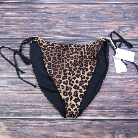 Good American NEW 5XL Size 8 Leopard Print Good Waist Bottom Swim Tanga - Picture 1 of 5